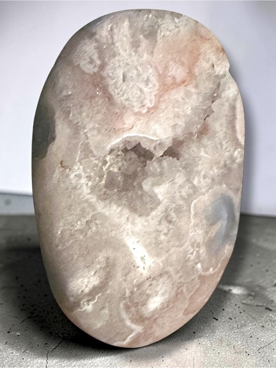 Your Bliss Zone Other - Flower Agate Crystal with Druzy Palm Stone